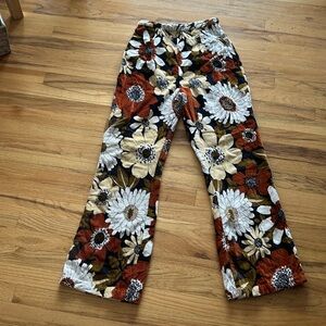 Retro, High-waist, Floral Bell Bottoms